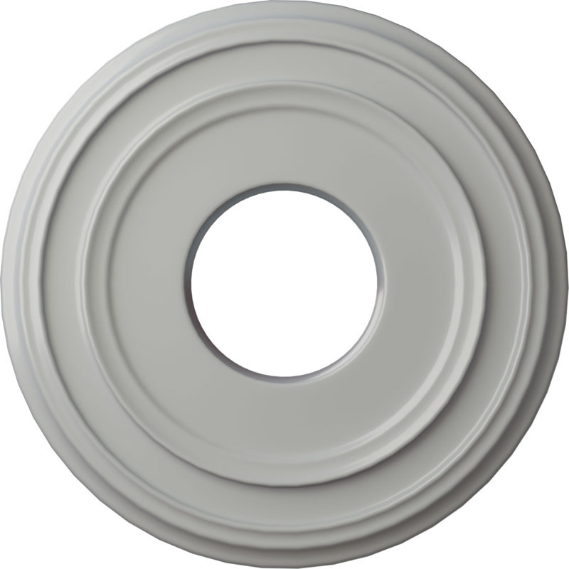 Médaillon de plafond H 12,375 po x l 12,375 po x P 1,125 po, Givré