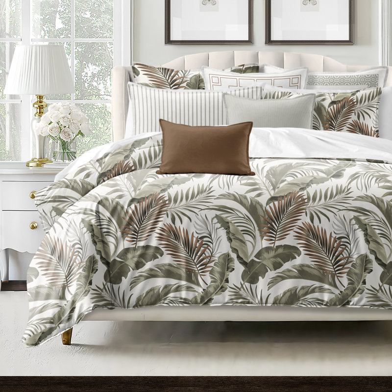 Frondosa  Copper Cotton Duvet Cover Set  8 Piece, California King Duvet Cover + 7 Additional Pieces