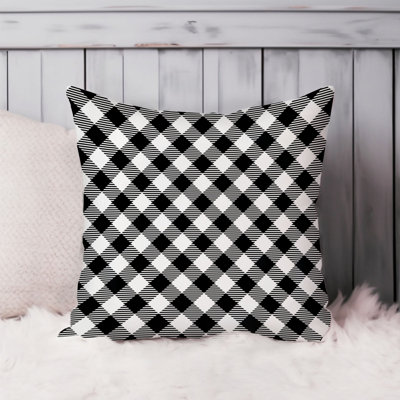 Abstract Black Gray Plaid Pattern I Modern