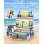 Chaise de plage à dossier inclinable, chaises de plage pliantes portatives avec 5 positions réglables, glacière intégrée et sangles de sac à dos-1062432620-1044937980