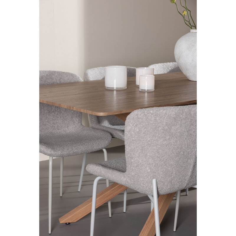 Nikali 6 - Person Dining Set, Grey, Grey