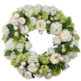 Mixed Snowball And Rose Wreath