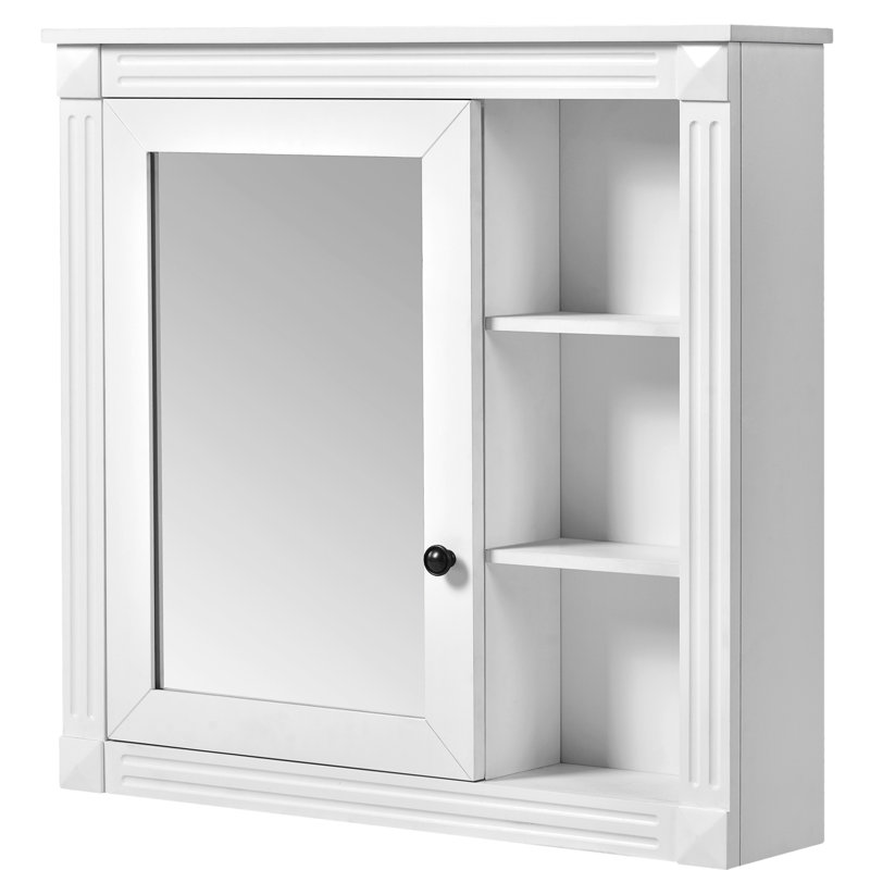 Bathroom Wall Mounted Mirror Cabinet - White, Modern And Practical Storage Solution Organization