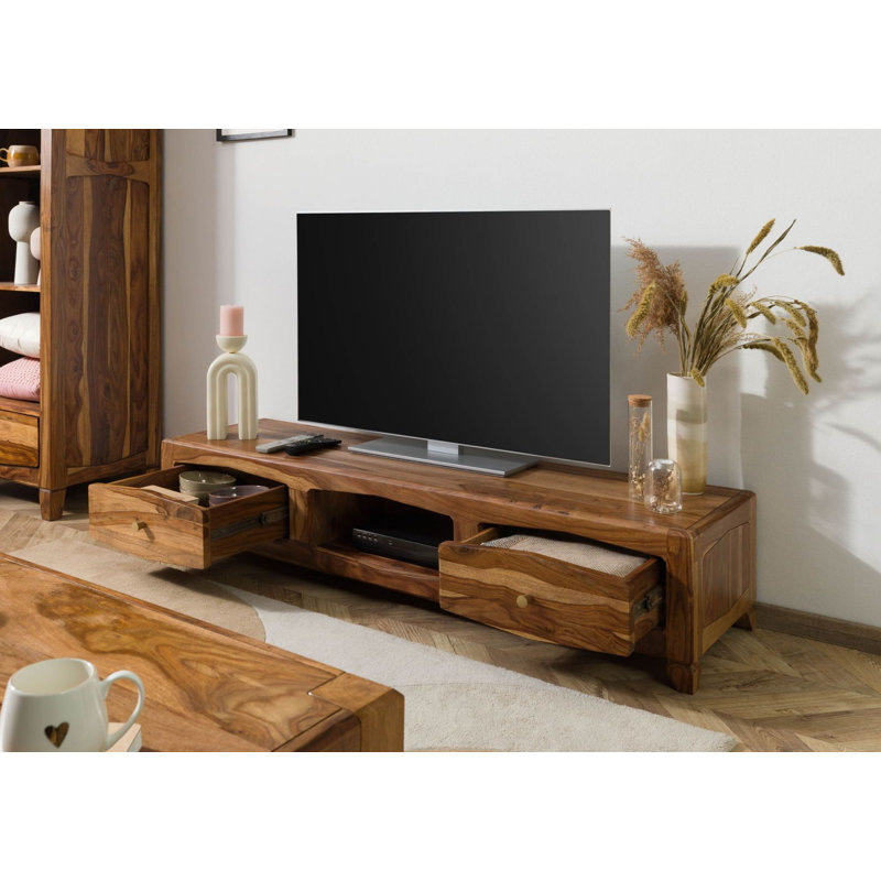 Ancona TV Stand for TVs up to 60", Brown Lacquered