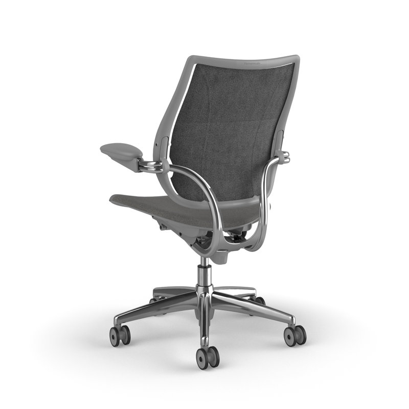 Liberty Ergonomic Task Chair With Upholstered Back, Adjustable Duron Arms, Medium Gray - 0131