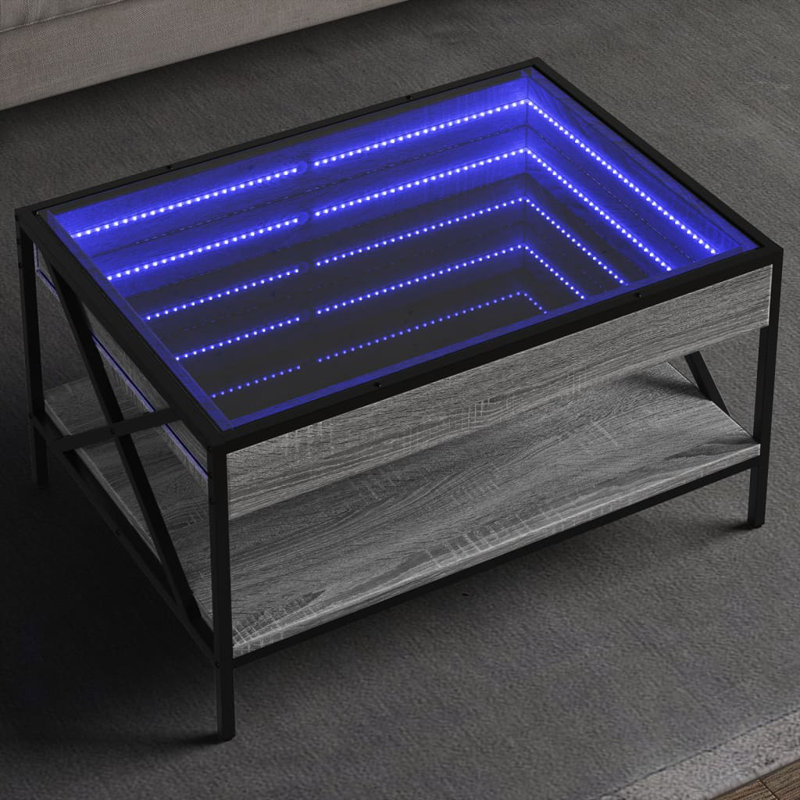 Curzon Coffee Table with Storage, 38cm H x 70cm L x 50cm W, Grey Sonoma