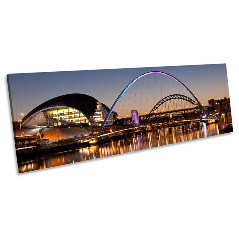 Newcastle Tyne Bridges River City by Unknow - Wrapped Canvas Panoramic Print, 60.96cm H x 182.88cm W x 4cm D