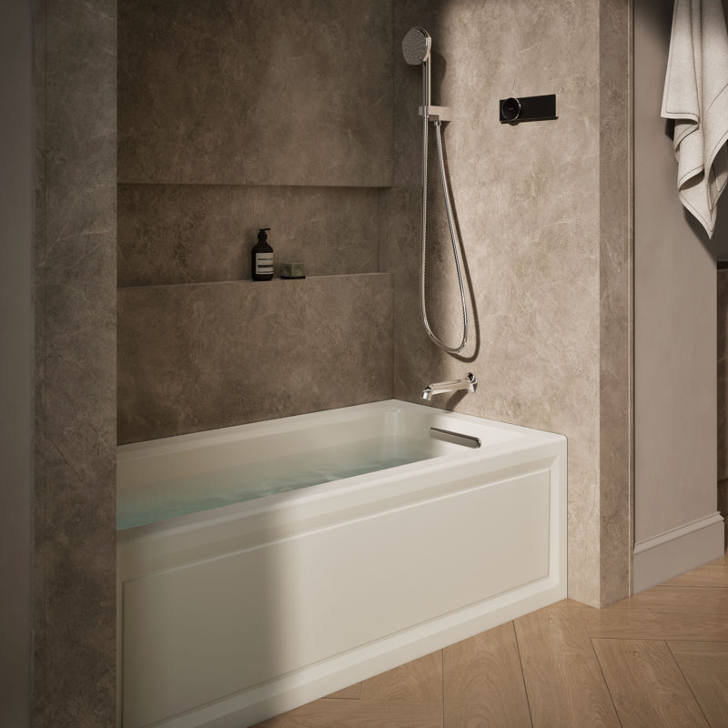 Archer® 60" x 30" Alcove Whirlpool, Biscuit, Right