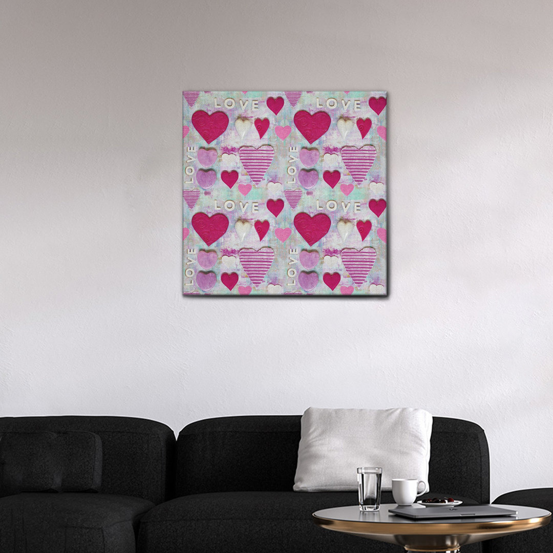 Leinwandbild Pink Hearts Sample von Andrea Haase