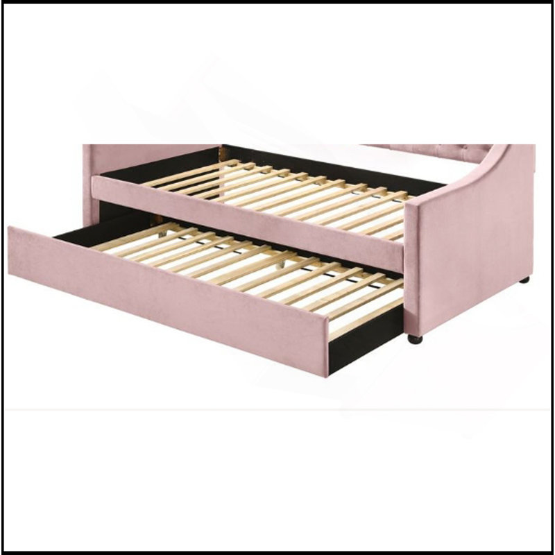 Miaja Daybed, Daybed, Upholstered Bed with Trundle, Twin, Pink