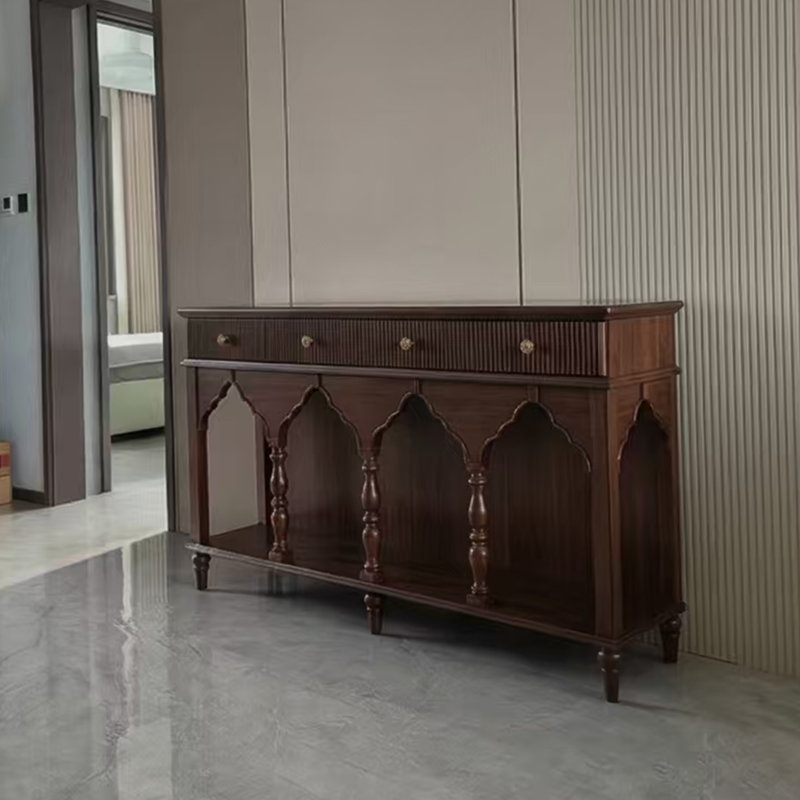 Armoire console Mid-Century, 33.5" H x 50" W x 15.7" D
