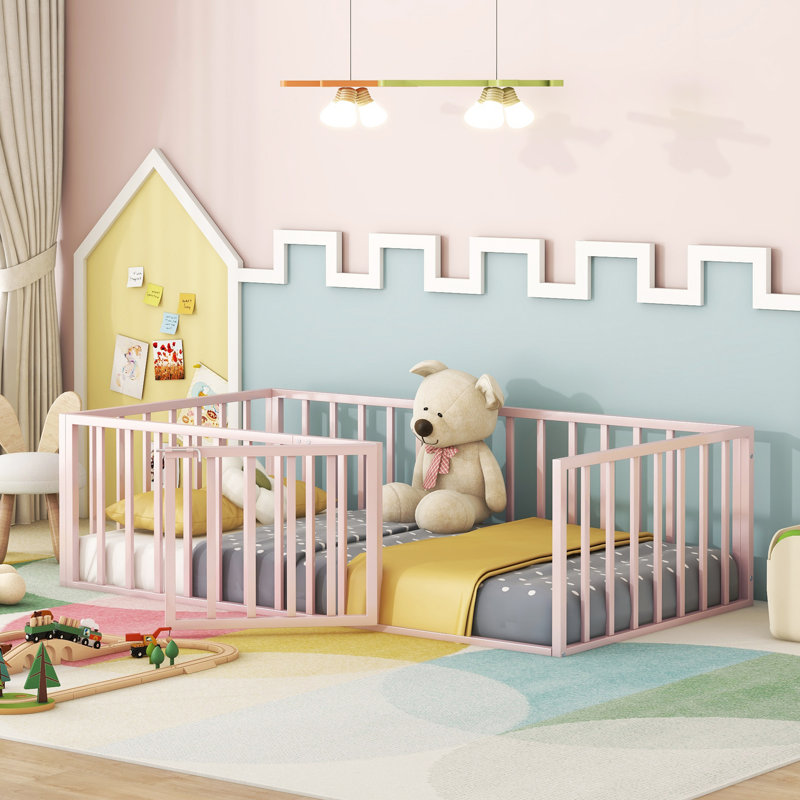 Structure de lit simple en métal robuste pour l'espace imaginatif des enfants avec caractéristiques de sécurité