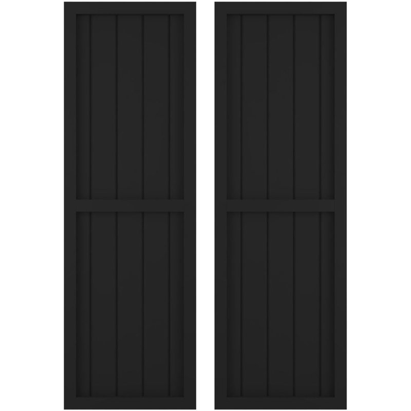 Deux volets à panneaux égaux Americano (par paire), Noir, 84", 17 1/2"