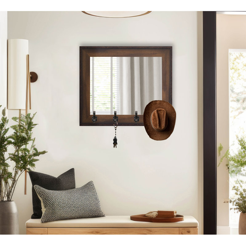 Miroir mural en bois rectangulaire