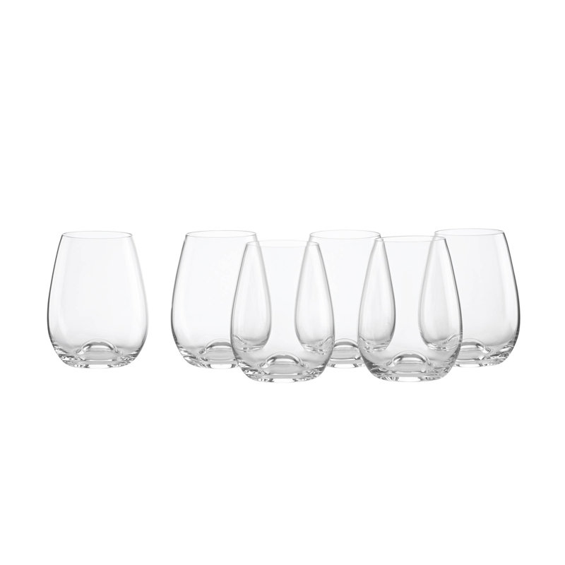 Tuscany Classics Clear Crystal Stemless Wine Glass Set