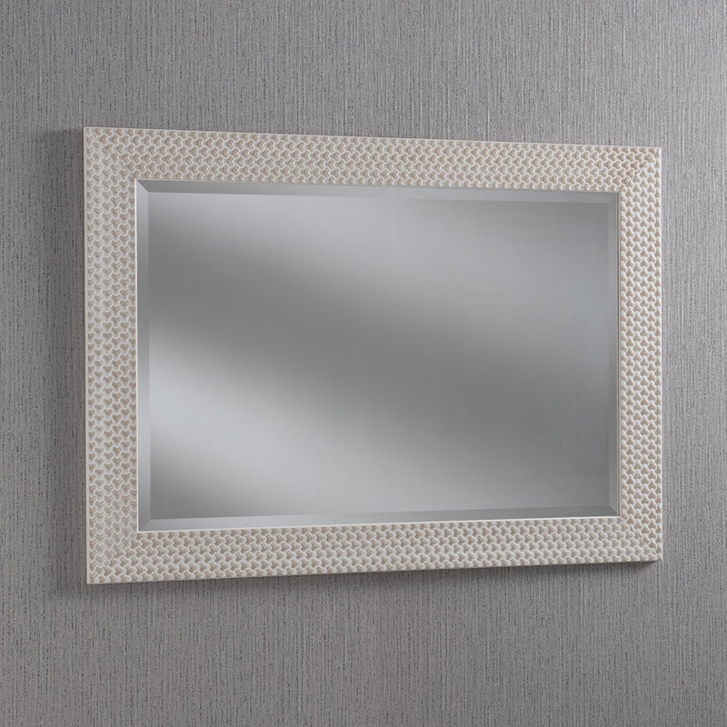 Arje Solid Wood Flat Mirror, 92cm H x 67cm W, White