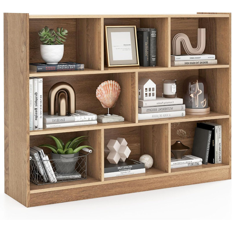 Bibliothèque autoportante à 3 niveaux, vitrine de rangement moderne
