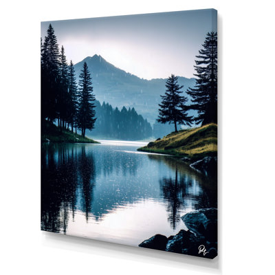 «Morning Lake Calm In Vancouver - Vancouver, art mural, impression sur toile paysage urbain noir
