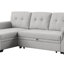 Canapé-lit modulaire réversible en lin 84 po avec méridienne de rangement (modulaire) 84 po-1863104470-1863104475-1863104477