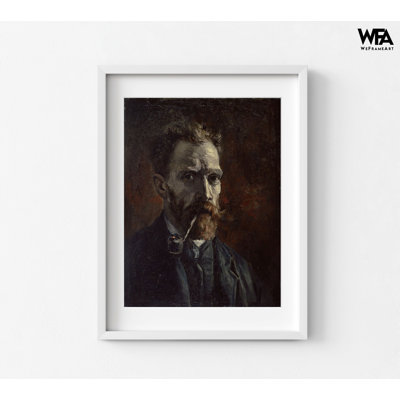 Autoportrait avec tuyau par Vincent Van Gogh, portrait de Van Gogh, portrait de gingembre, art mural, reproduction de peinture sur tuyau, reproduction de portrait célèbre