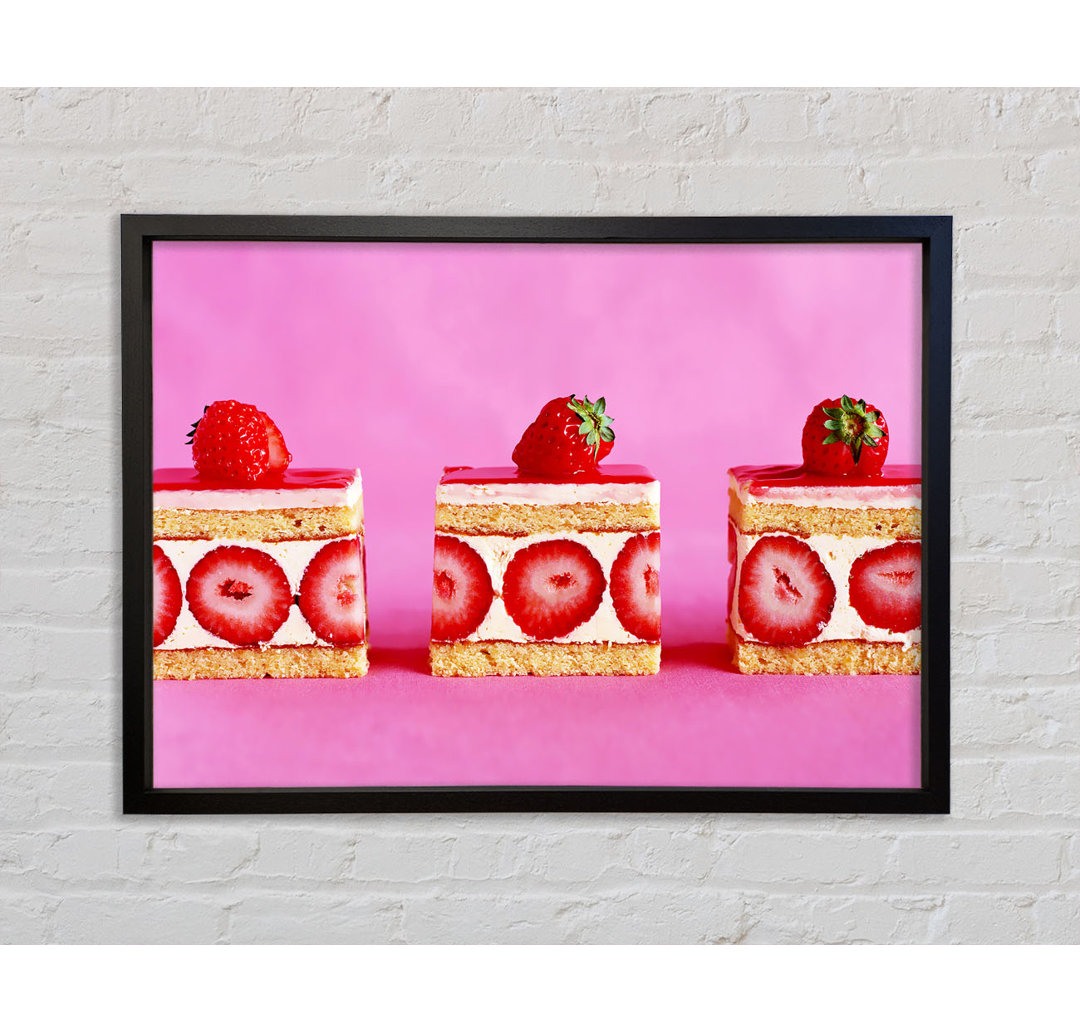 Strawberry Cake Delight - Einzelner Bilderrahmen Kunstdrucke auf Leinwand