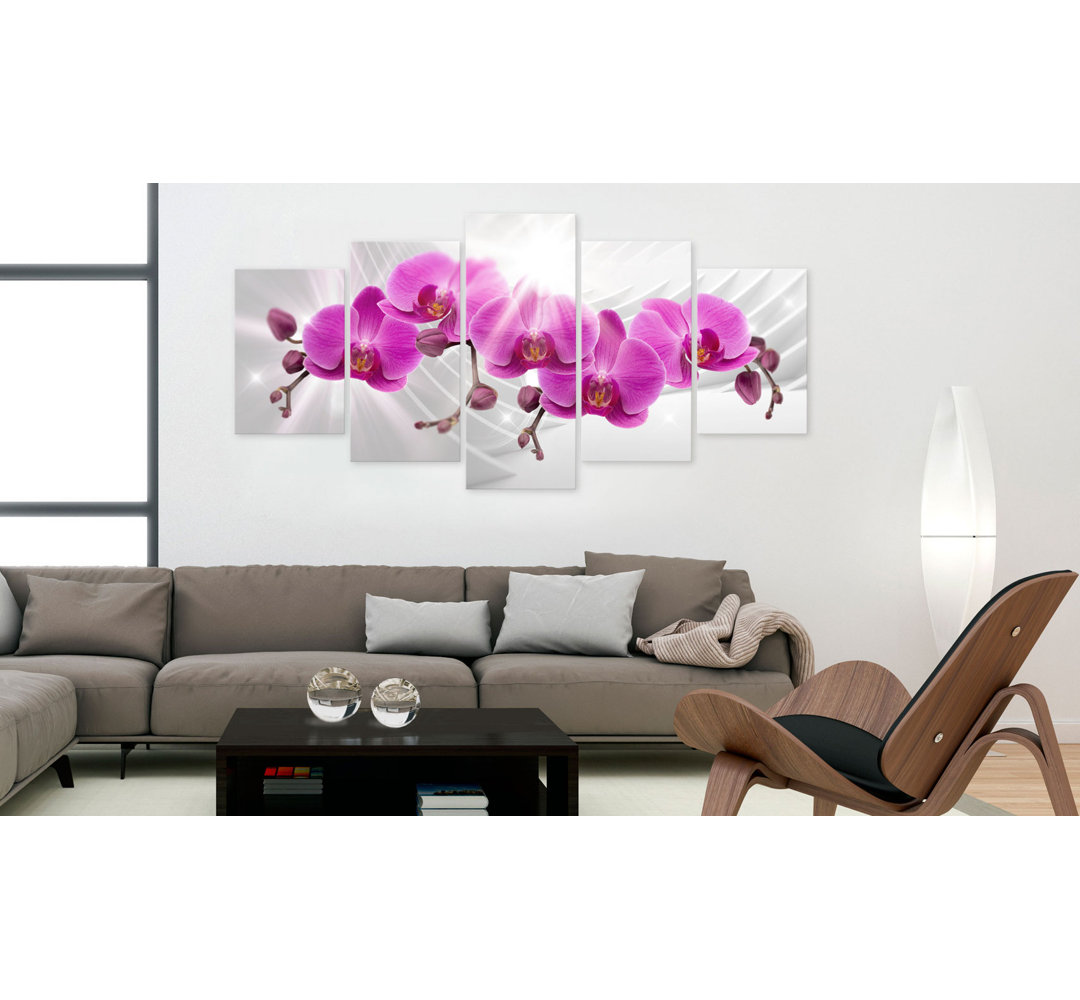 Leinwandbild - Abstract Garden: Pink Orchids