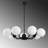 Elegant Black Metal Chandelier, 29.1 in Diameter | Adjustable Height 11.8 - 27.6 in | 7 x E14 Max 40W Sockets | Non-Adjustable Design, Perfect for Dining & Living Spaces | Stylish Glass Cap & Durable Construction-180365477