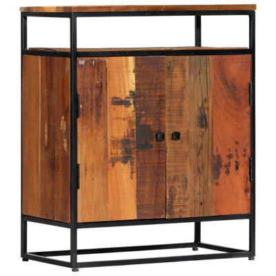 Side Cabinet 23.6" x 13.8" x 29.9" Solid Reclaimed Wood and Steel