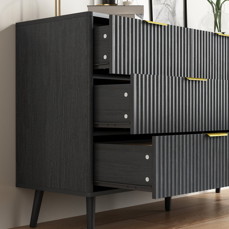 Ensemble de chambre à coucher 3 pièces (1 commode + 2 armoires), Noir