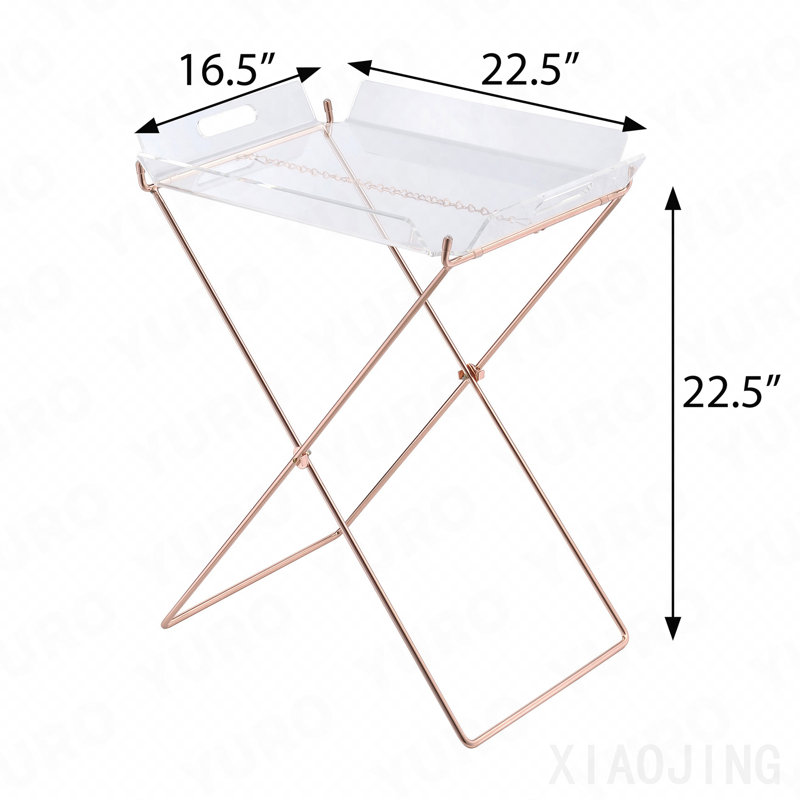 Table-plateau en acrylique et cuivre transparent Cercie