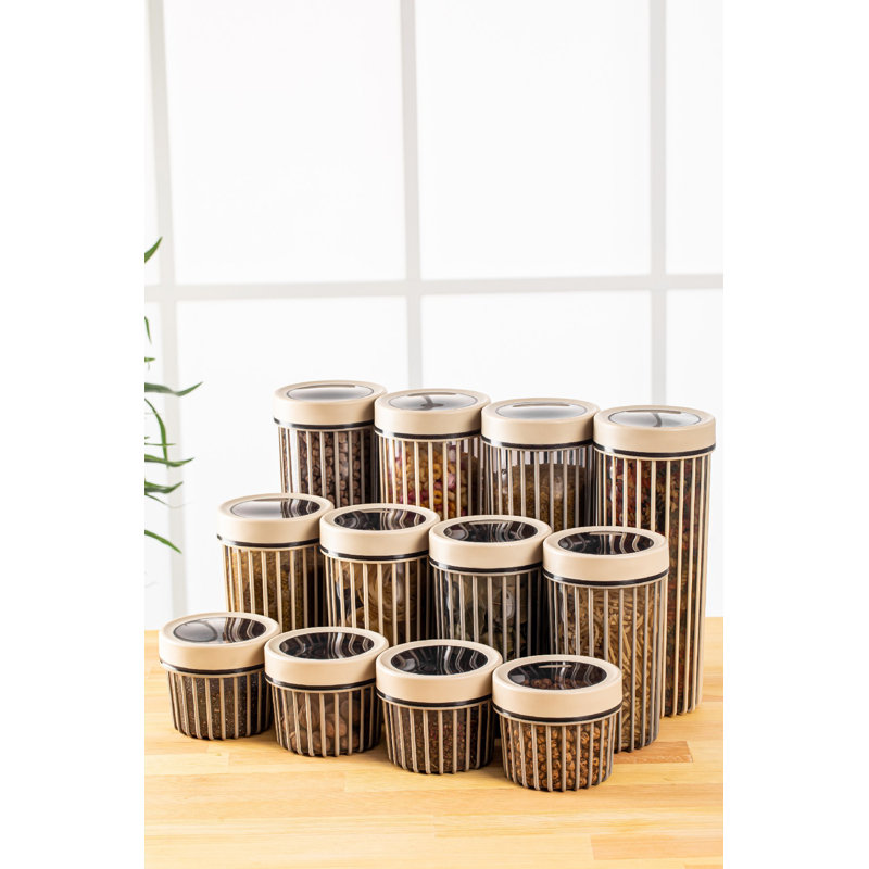 12-Piece Plastic Storage Box Set, Cream Color | 4 Boxes Each: 4.1 x 4.1 x 3.5 in (17 fl oz), 4 Boxes Each: 4.1 x 4.1 x 7.1 in (37 fl oz), 4 Boxes Each: 4.1 x 4.1 x 10.6 in (57 fl oz) | BPA Free, Dishwasher Safe, Perfect for Organizing Home & Office