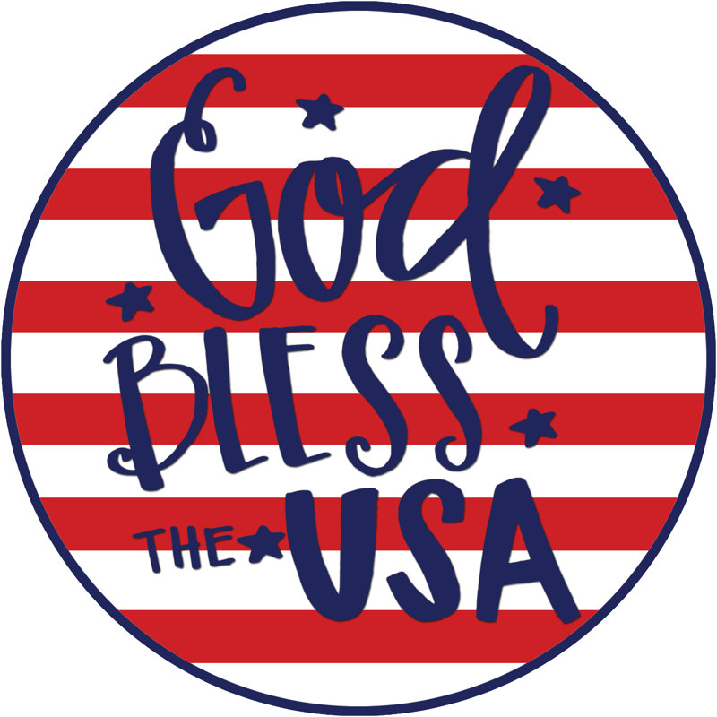 God Bless The Usa Circle - Wrapped Canvas Print, 30cm H x 30cm W x 3.8cm D x 3.8cm D
