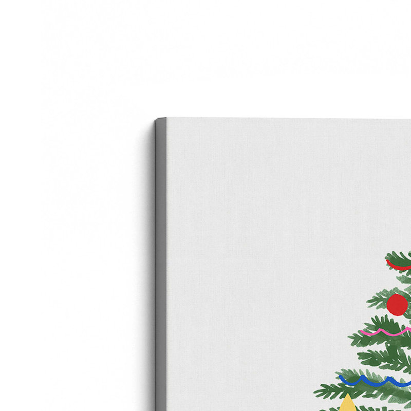Arbre de Noël Holly Jolly, Toile tendue, H 12 po x l 12 po x P 1,25 po