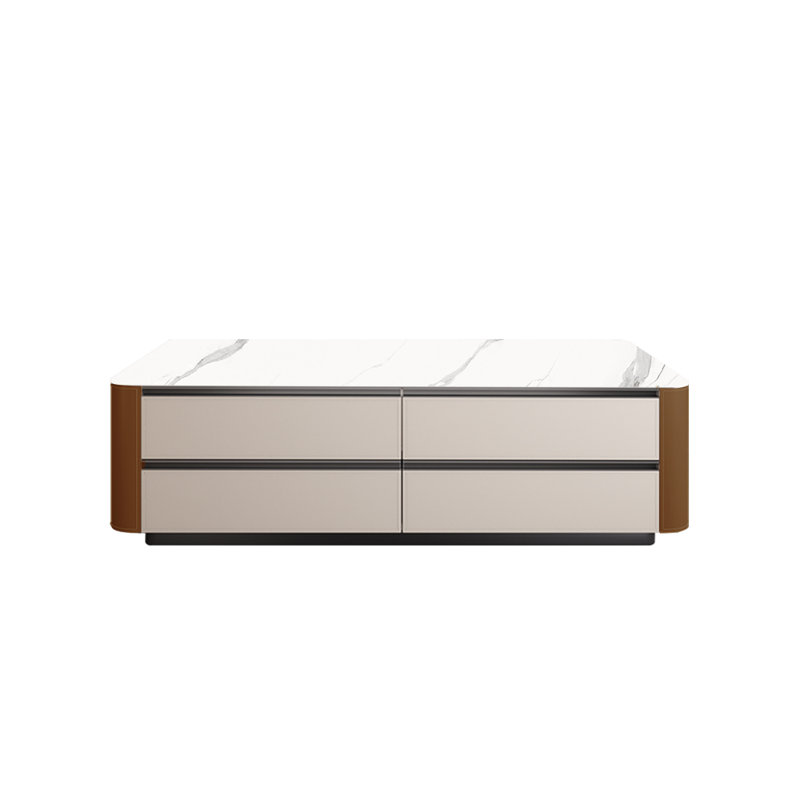 Table basse de salon de style moderne, H 15,75 po x L 59,06 po x l 31,5 po, Brun