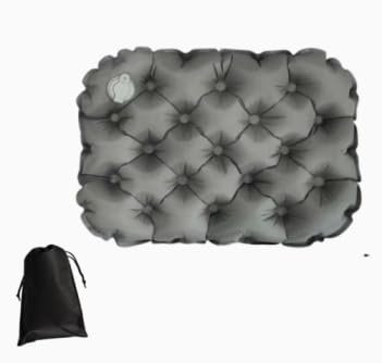 Coussin de siège de mise à niveau pour avion - coussin de voyage gonflable léger pour longs voyages, antidérapant, lavable, avec sac de rangement (gris)