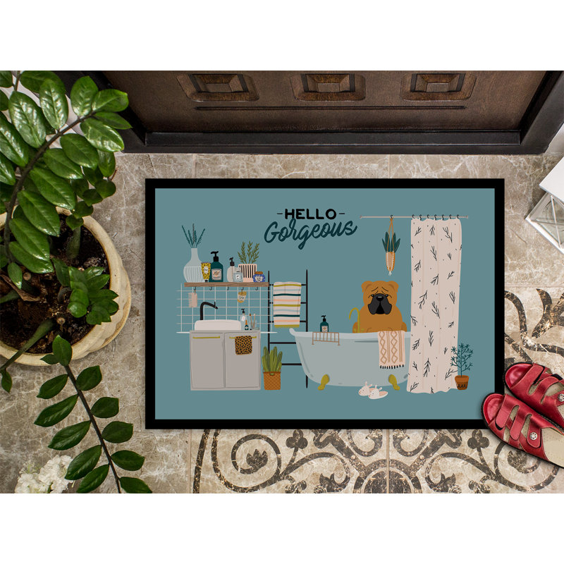 Schnauzer miniature noir dans la baignoire Gores 24X36 CK7473JMAT_Dog, Bouledogue anglais rouge