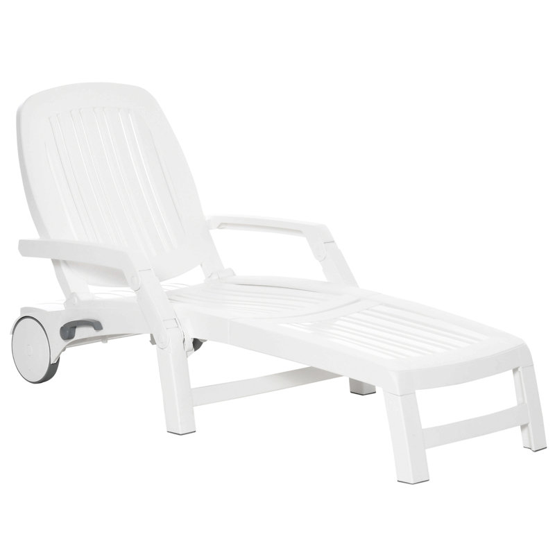 Chaise longue sur roulettes Outsunny