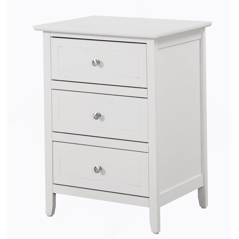 Table de chevet transitionnelle blanche polyvalente, White