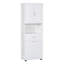 Grande armoire de salle de bain avec panier à linge, grand panier de rangement inclinable et armoire de rangement supérieure