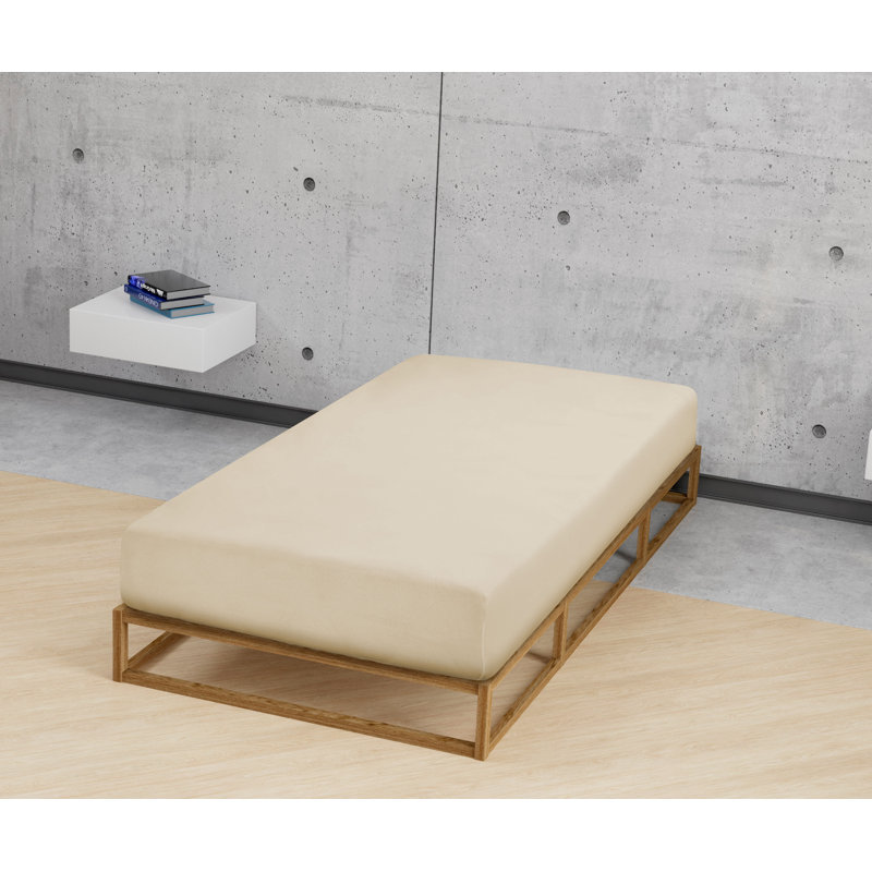 Bellos 100% Cotton Jersey Knit Fitted Sheet, 200 x 200 cm, White