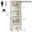 Bibliothèque ouverte à 5 niveaux de 70 po de hauteur - blanc