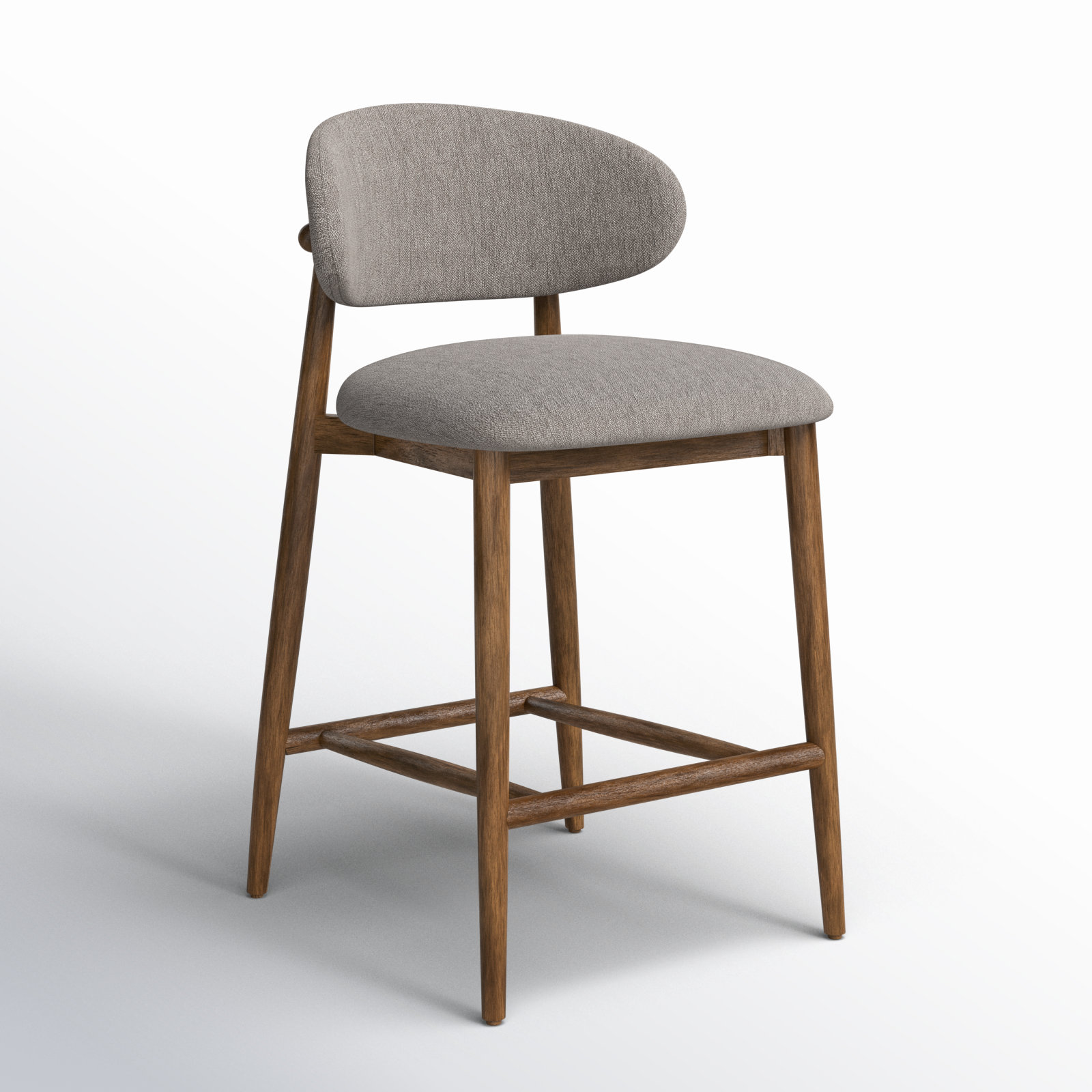 Deloris 27" Bar Stool, Grey Performance Chenille