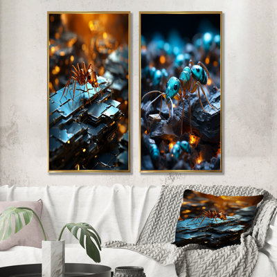 Ensemble d'art numérique sur toile fourmis Pixelated