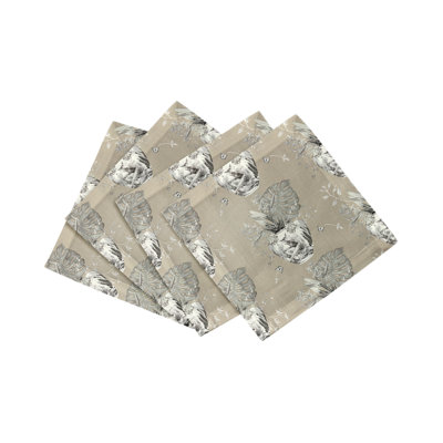 Monkey Small Jungle Cotton Sateen Cocktail Napkins