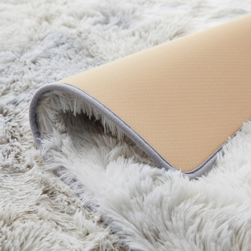 Adhrit Solid Colour Shag Area Rug, Rectangle 50 x 80cm