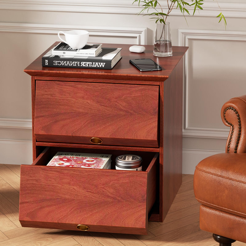 Table de chevet 18 po avec 2 tiroirs, table de bout avec chambre de rangement