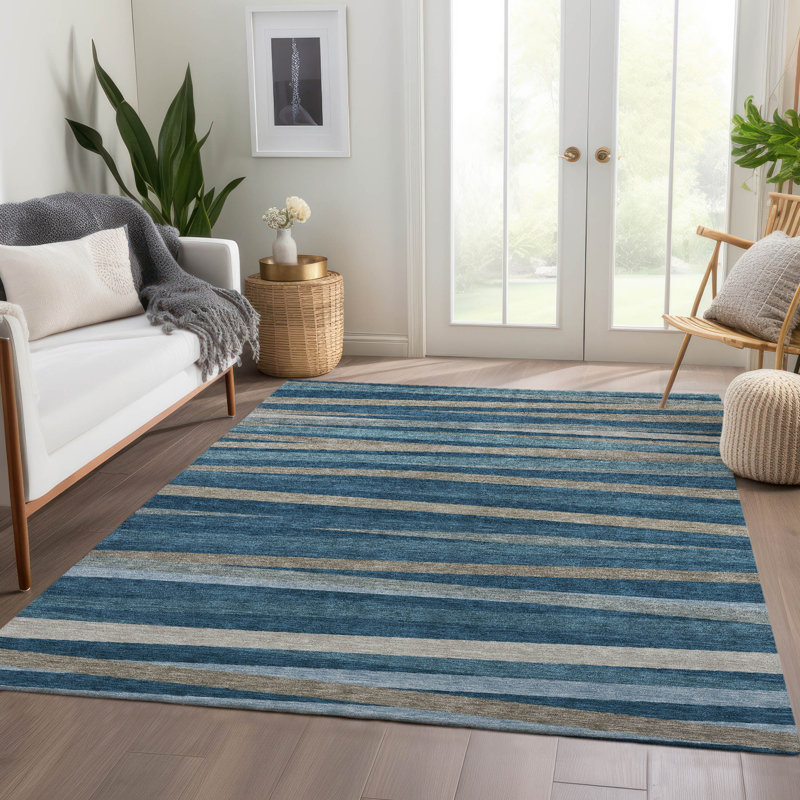 Premium Machine Washable Naglee AMF997 Stripes Rug, Rectangle 2'6" x 3'10"