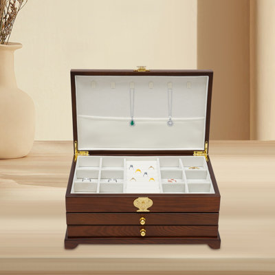 Wood Jewellery Box + Drawers