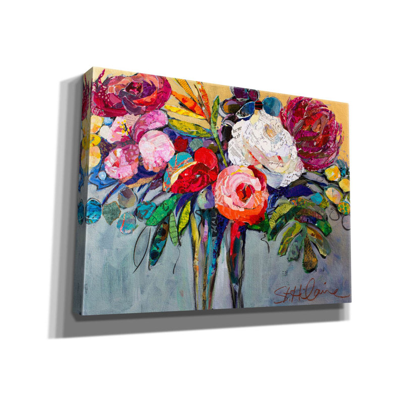 «Th pensant de vous» par St. Hilaire Elizabeth, art mural sur toile, H 26 po x l 34 po x P 1,5 po
