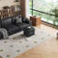 Repose-pieds cubique souple, noir, salon
